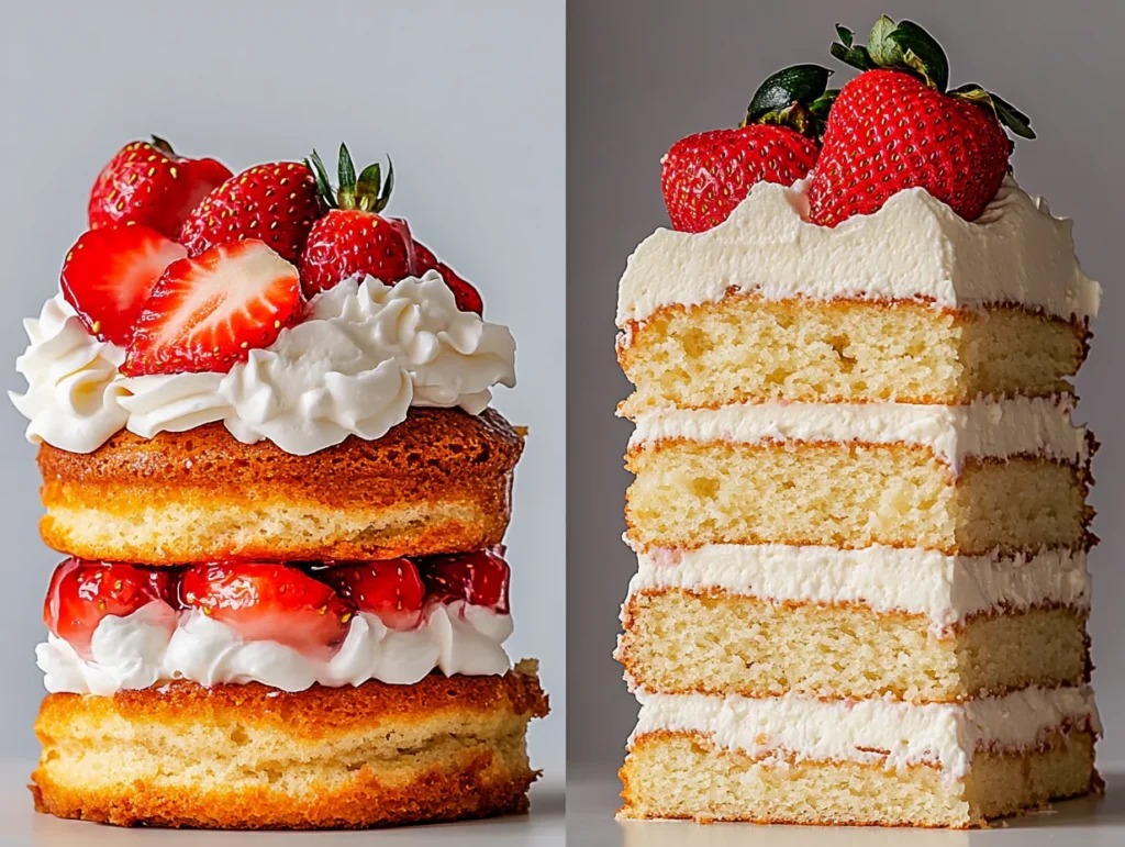 Strawberry Shortcake vs Regular Cake