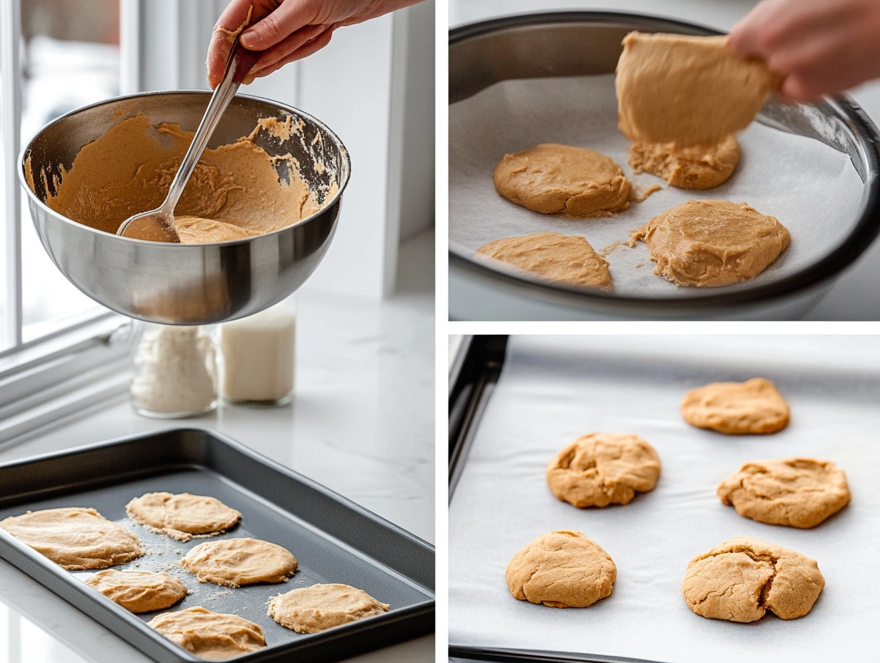 Step-by-step process for making gingerbread latte cookies.