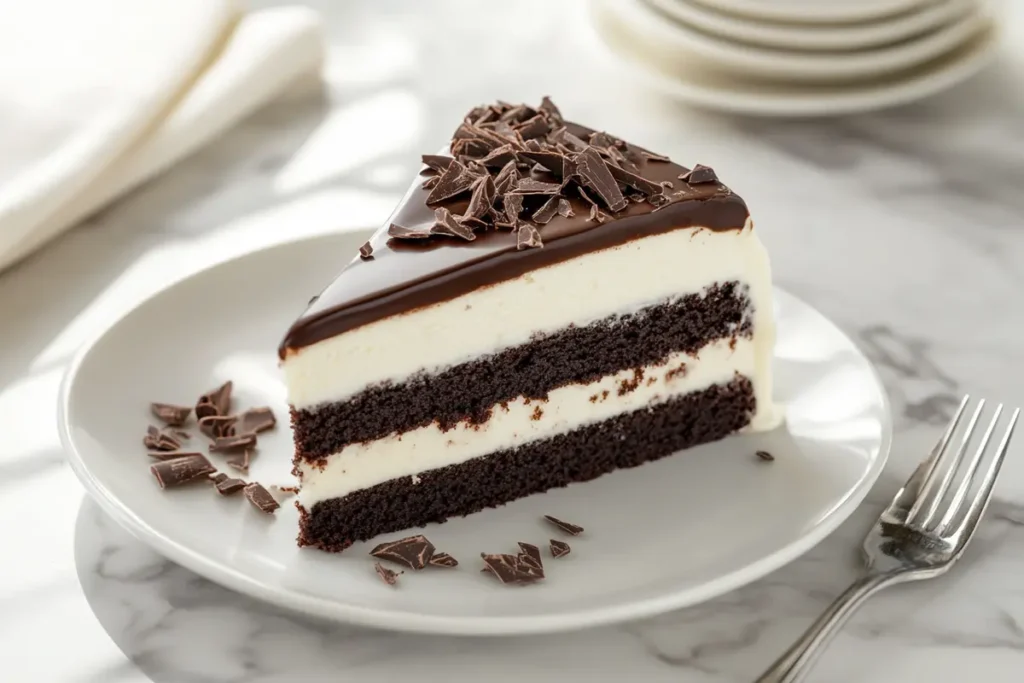 What does a Tuxedo Bar Cake have in it?