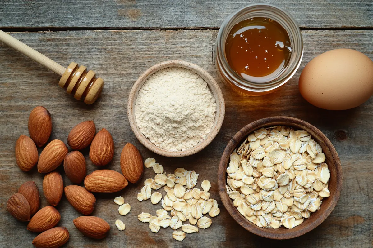 Ingredients for almond flower baked oats.