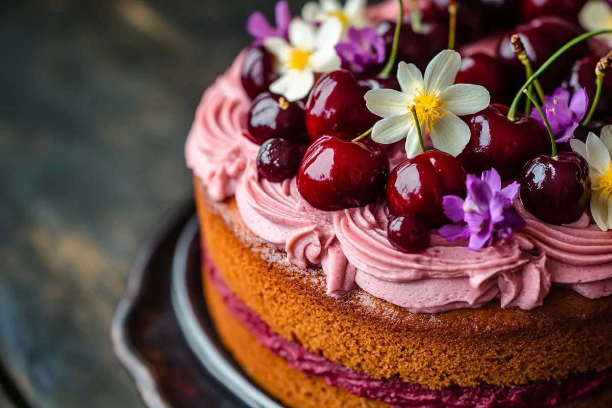 Cherry frosting cake decoration