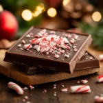 Peppermint chocolate bar with crushed candy canes