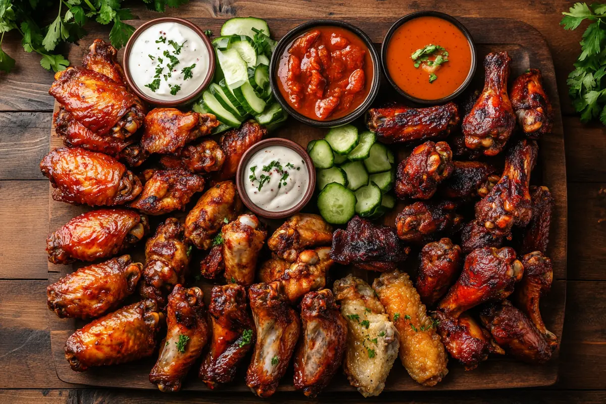 Various cooking methods for chicken wings